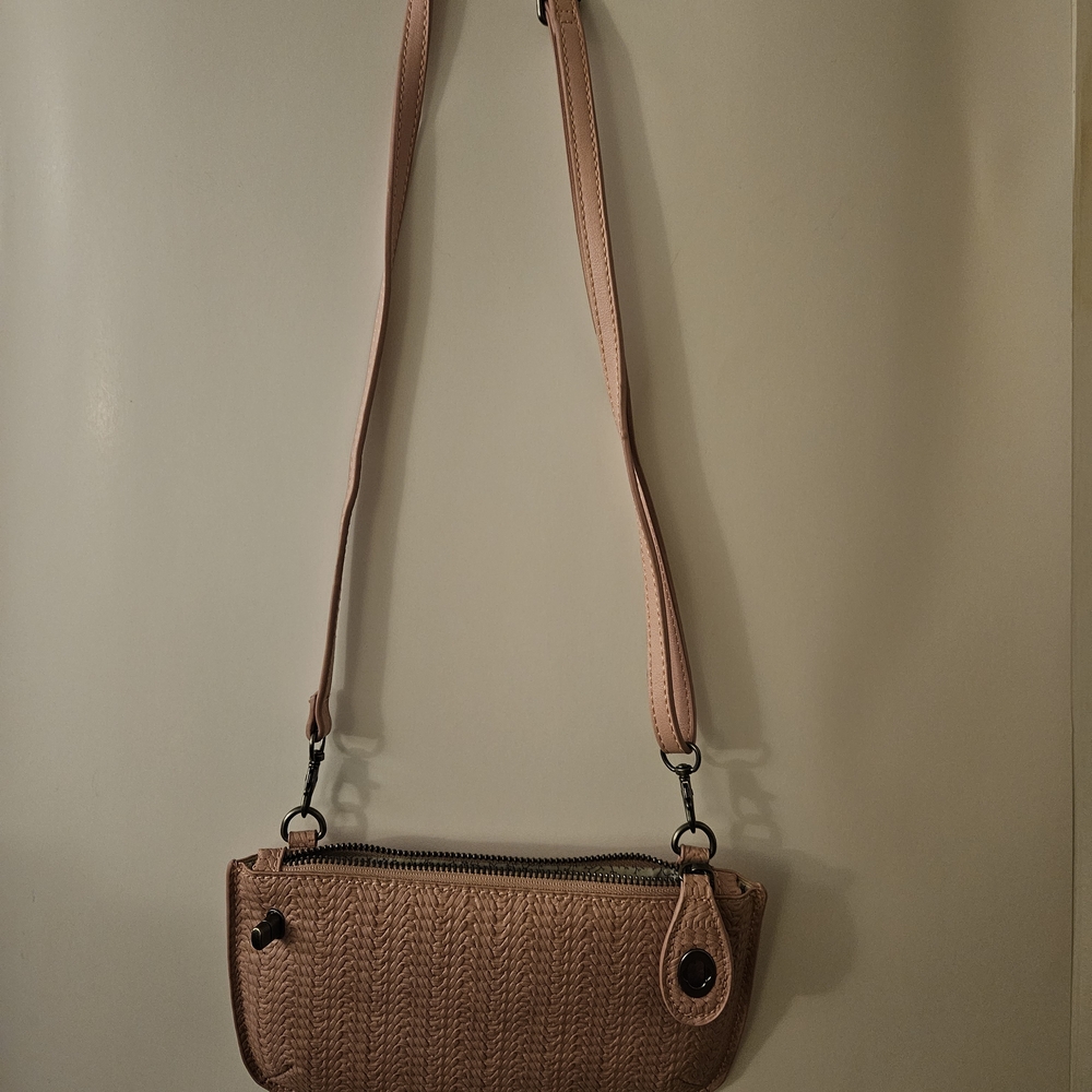 Joy Susan Blush Pink Knit-Texture Crossbody Bag